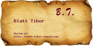 Blatt Tibor névjegykártya